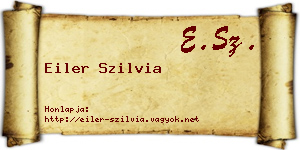 Eiler Szilvia névjegykártya